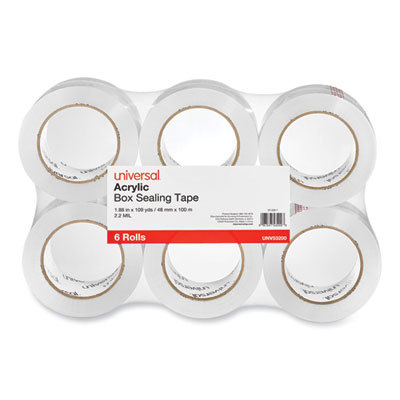 Deluxe General-Purpose Acrylic Box Sealing Tape, 2 mil, 3